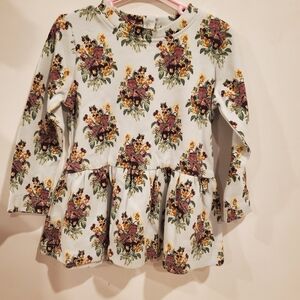 Kate Quinn 2t Long Sleeve Floral Tunic Top Dress